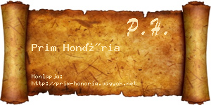 Prim Honória névjegykártya
